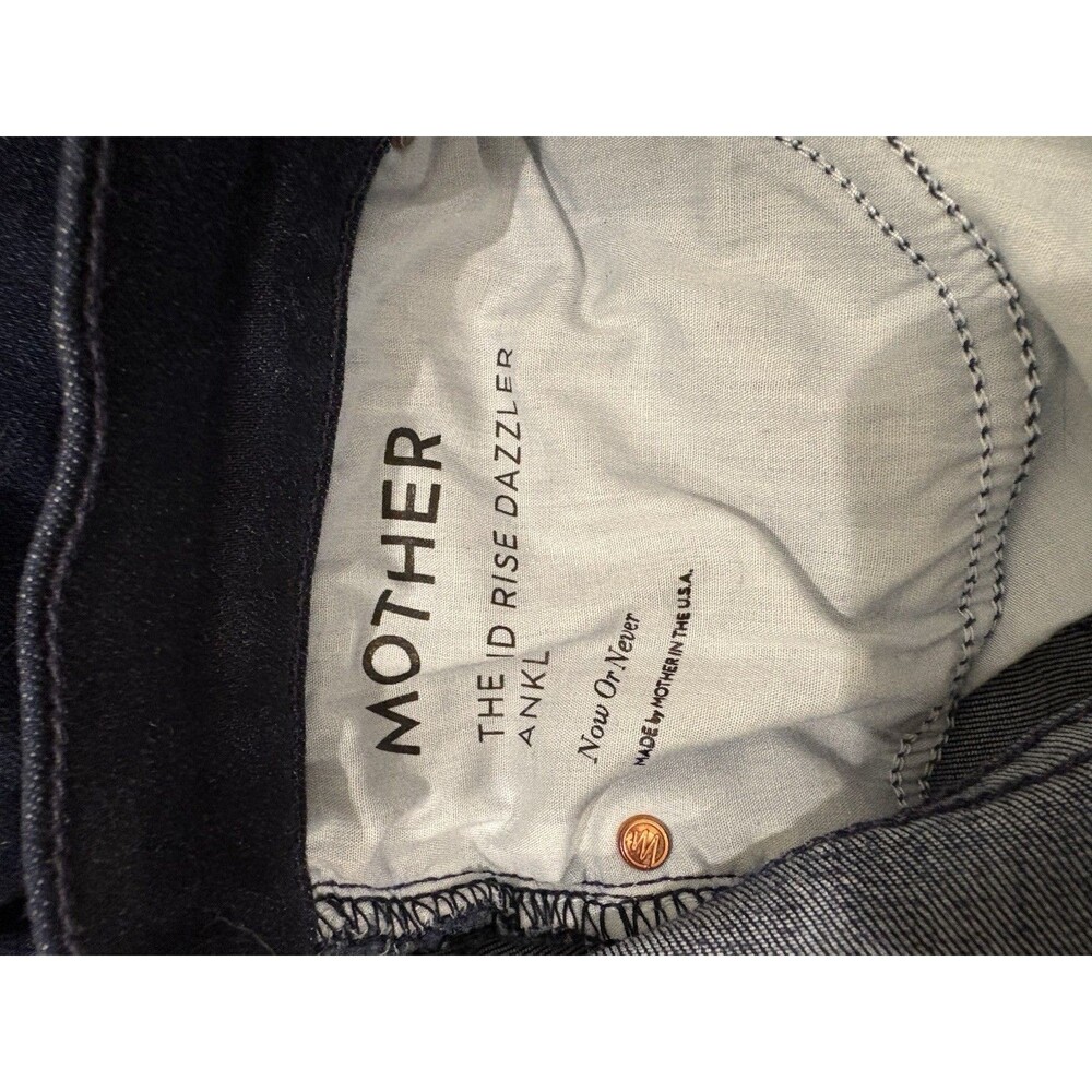 Mother the Mid Rise Dazzler Women's Ankle Jeans Size 31, Blue Dark Wash Denim - Picture 7 of 11